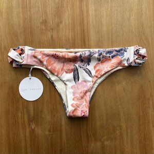 TORI PRAVER JEAN FLORAL BOTTOM Women’s Lined Bikini Bottoms sz M NWT